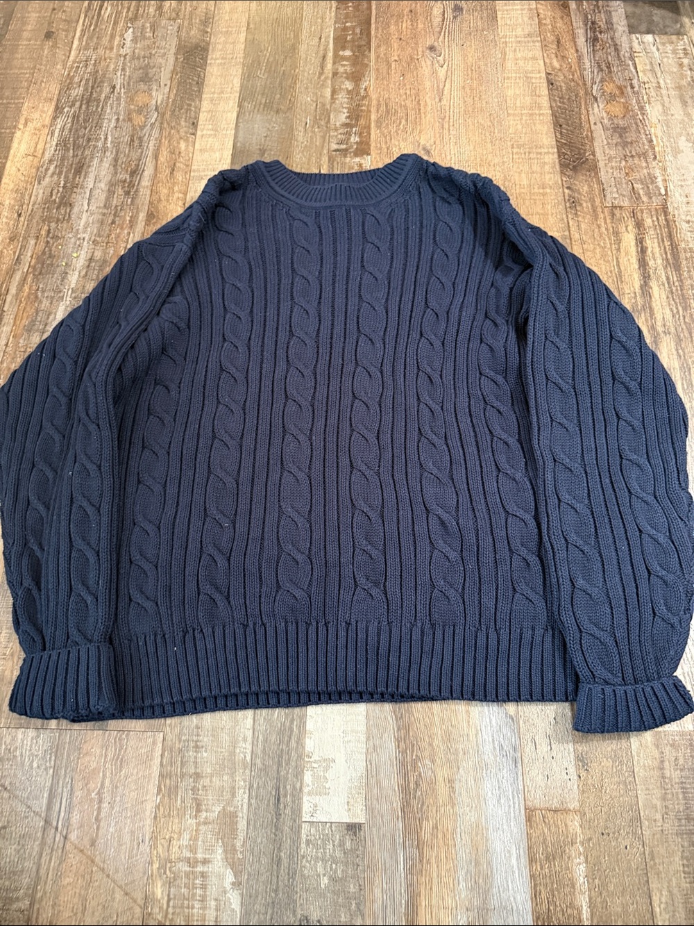 Dockers Navy Cable-Knit Crewneck Sweater